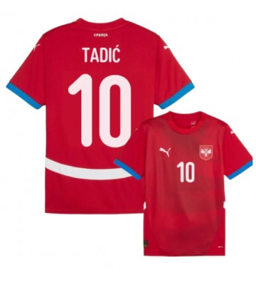 Serbia Dusan Tadic #10 Primera Equipación Eurocopa 2024 Manga Corta